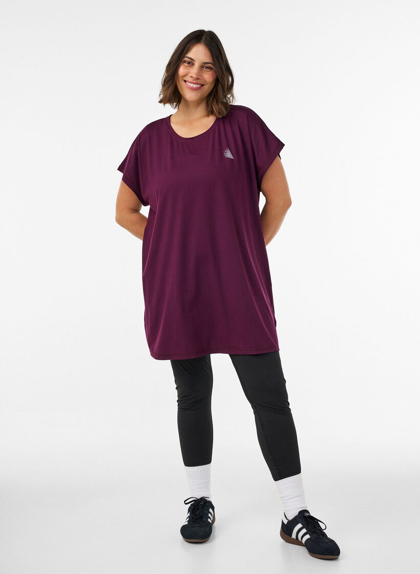 Lang tr&aelig;nings t-shirt, Lilla, Model image number 1
