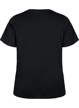 T-shirt i økologisk bomuld med print, Black W. Be G. Foil, Packshot image number 1