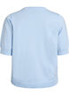 Finstrikket bluse med korte &aelig;rmer, Bl&aring;, Packshot image number 1