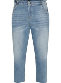 7/8 jeans med rå kanter og høj talje