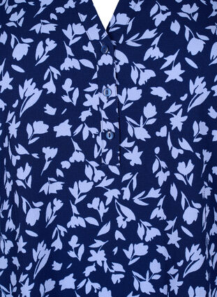 Blomstret tunika med 3/4 ærmer , M. Blue Flower AOP, Packshot image number 2