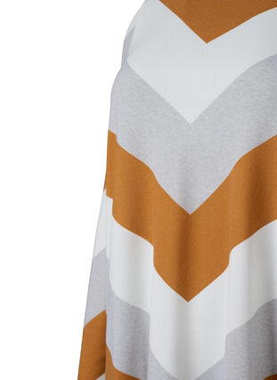 Mønstret bluse med lange ærmer, Beige Zig Zag, Packshot image number 2