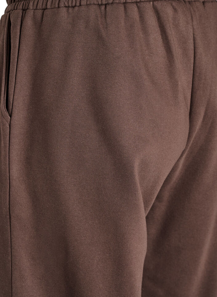 Sweatpants med h&oslash;j talje og lommer, Brun, Packshot image number 3