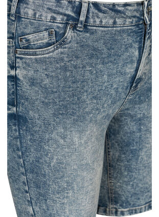 Denim shorts med høj talje, Light blue denim, Packshot image number 2