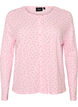 Cardigan i &oslash;kologisk bomuld med hulm&oslash;nster, Lyser&oslash;d, Packshot image number 0