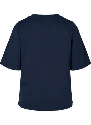 Bomulds bluse med brede 2/4 ærmer, Night Sky, Packshot image number 1