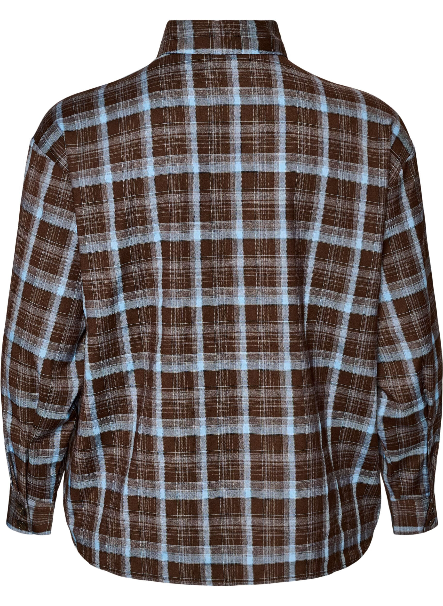 ZizziTernet skjorte med l&oslash;s pasform, Brun, Packshot image number 1