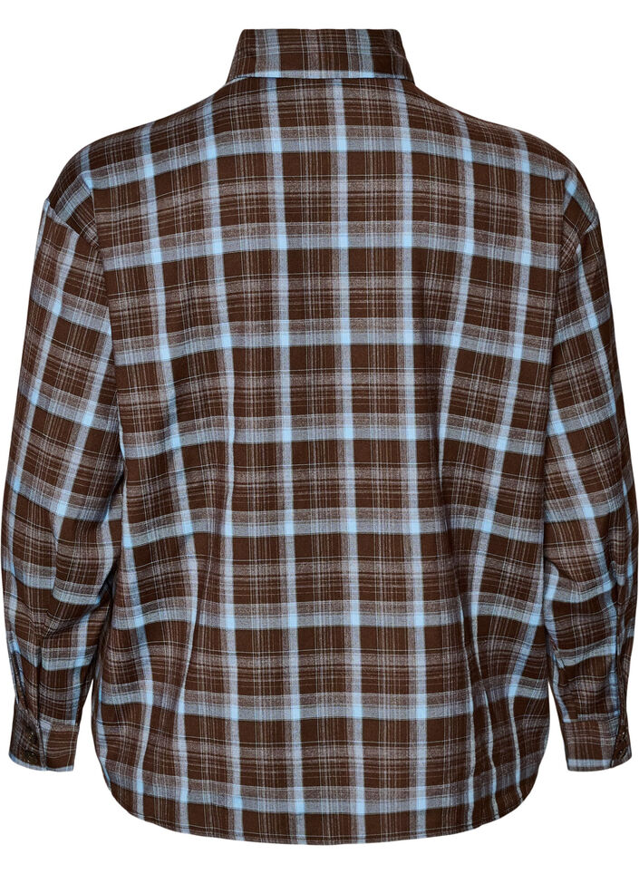Ternet skjorte med l&oslash;s pasform, Brun, Packshot image number 1