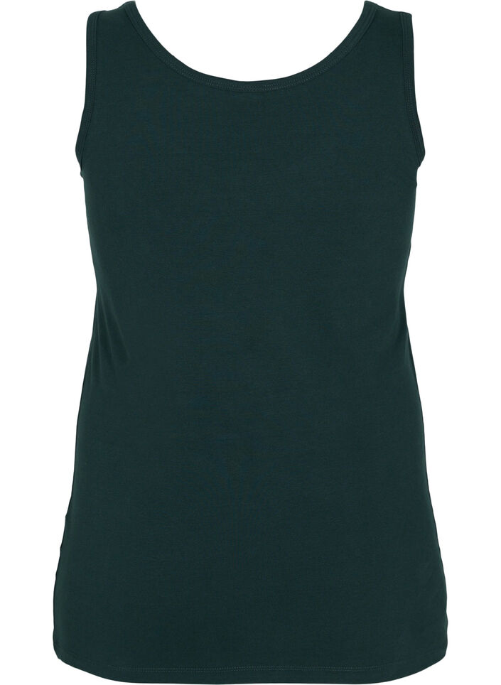 Ensfarvet basis top i bomuld, Gr&oslash;n, Packshot image number 1