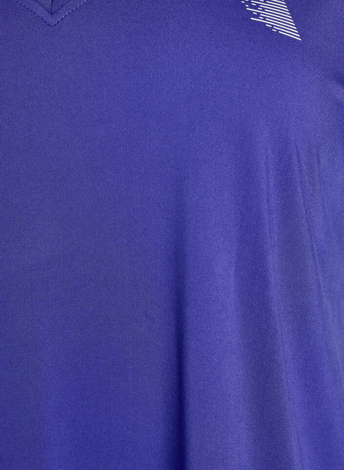 L&oslash;s tr&aelig;nings t-shirt med v-hals, Lilla, Packshot image number 2