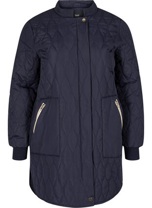 Quiltet jakke med lommer, Night Sky, Packshot image number 0