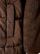 Mellemlang pufferjakke med teddyfleece, Brun, Packshot image number 3