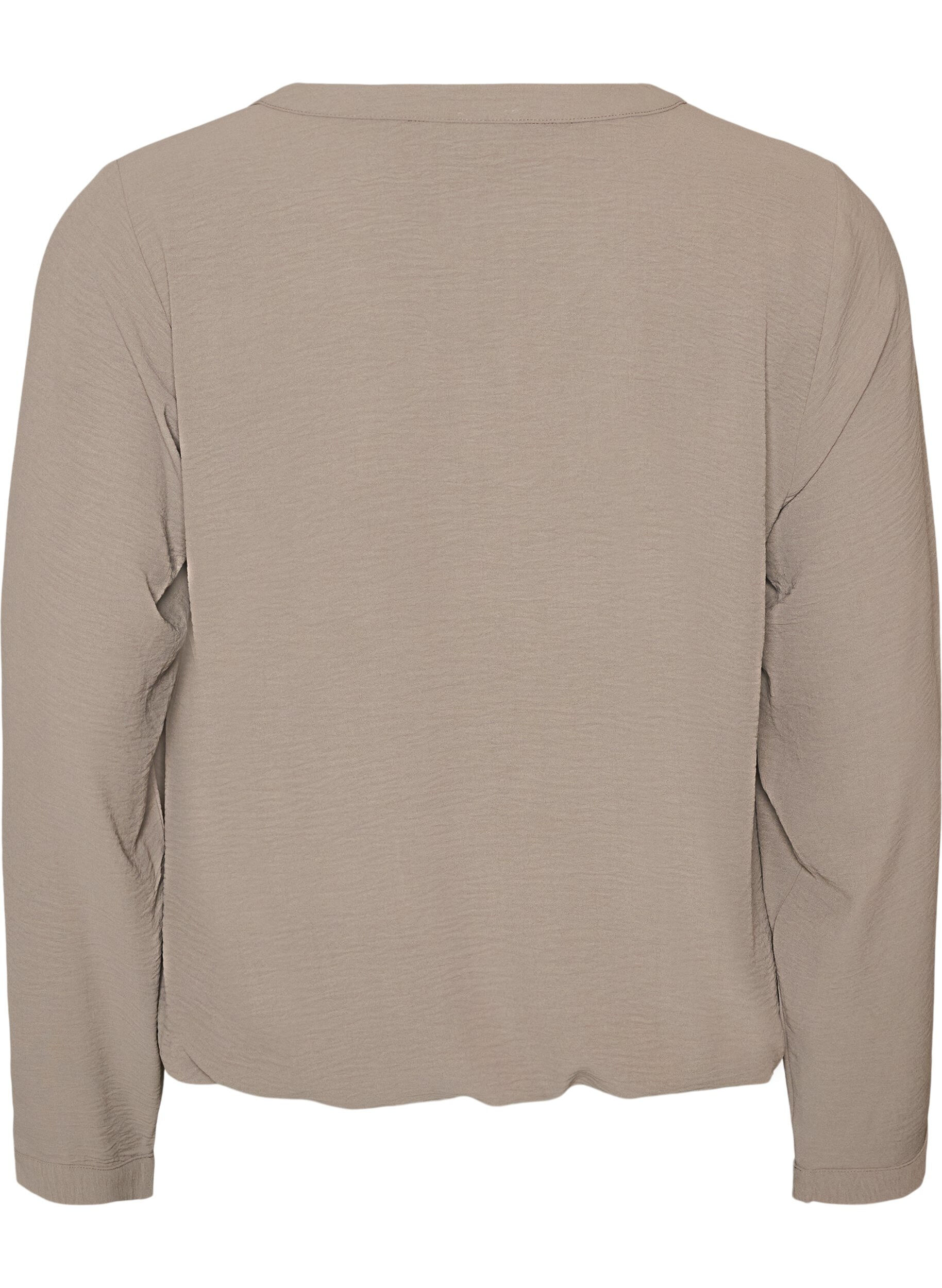 ZizziBluse med ballonform og V-udsk&aelig;ring, Beige, Packshot image number 1