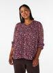 Bluse med blomsterprint og glittertr&aring;d, R&oslash;d, Model image number 0