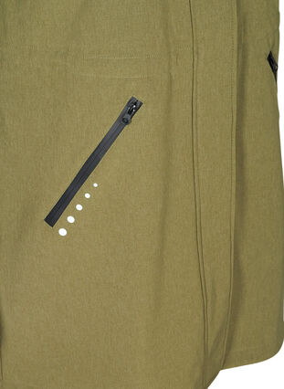 Lang softshell jakke med hætte, Ivy green, Packshot image number 3
