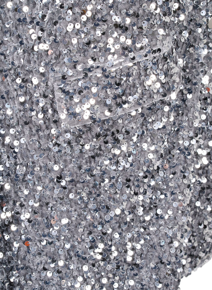 Løs paillet blazer med lommer, Silver, Packshot image number 3