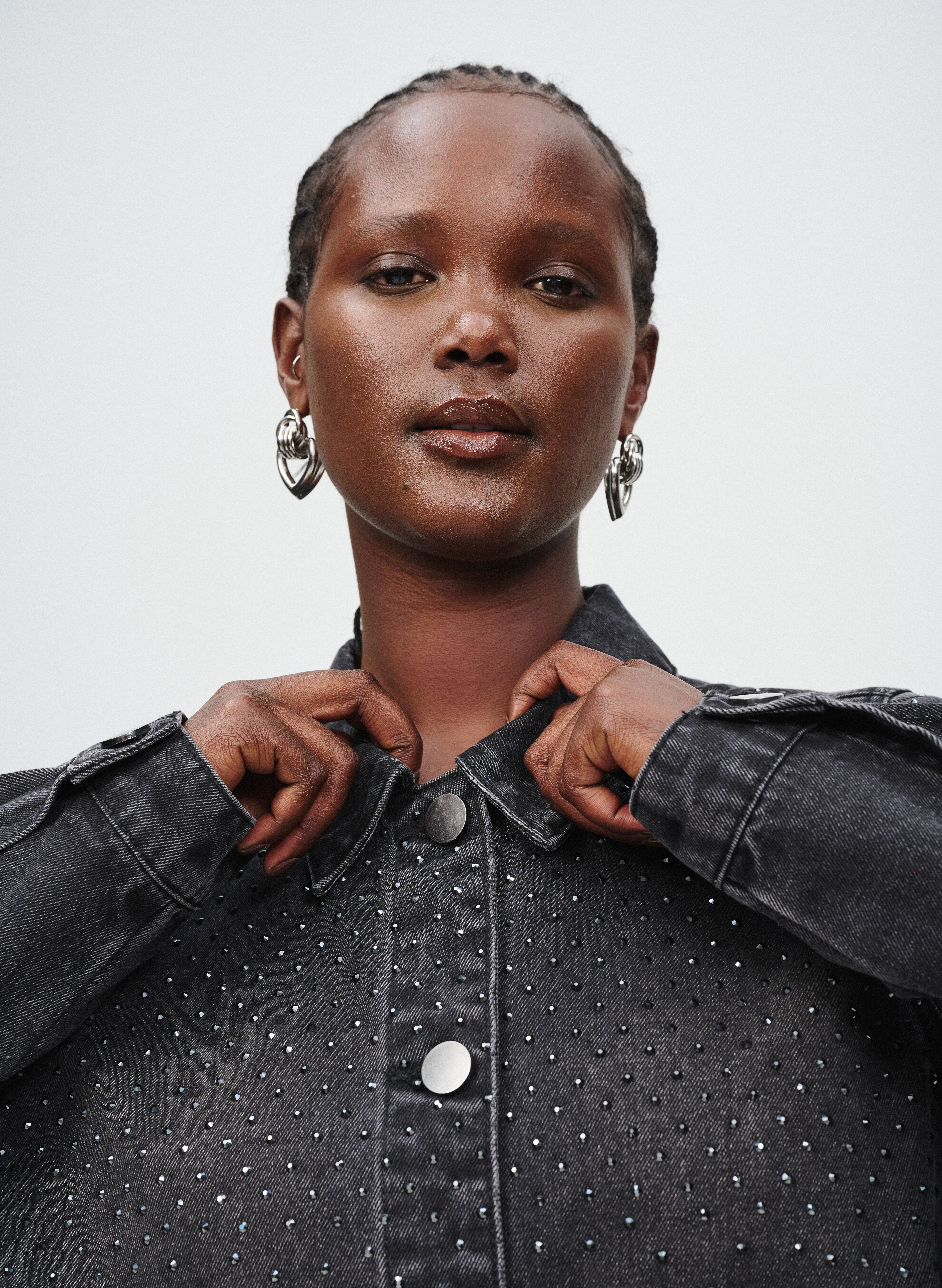 Zizzi Denim med detaljer i sten, , Model