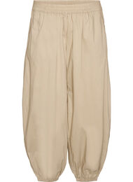 Ballonbukser med lommer og elastisk linning, Beige