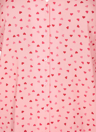 Printet natbluse i viskose , Pink Icing W. hearts, Packshot image number 2