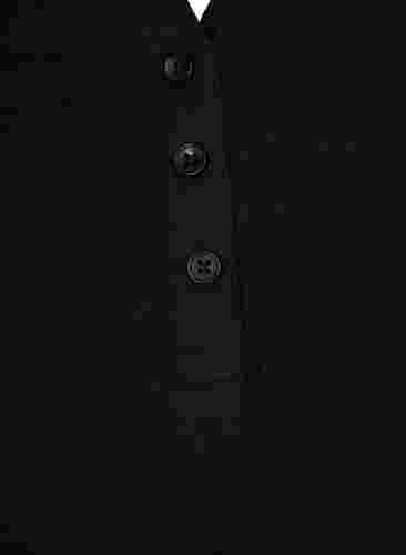 Bomuldsbluse med 3/4 ærmer, Black, Packshot image number 2