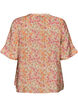 Skjortebluse i viskose med blomsterprint, Orange, Packshot image number 1