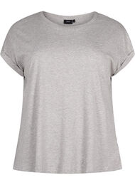 Kortærmet t-shirt i bomuldsblanding, Heather Grey Mél