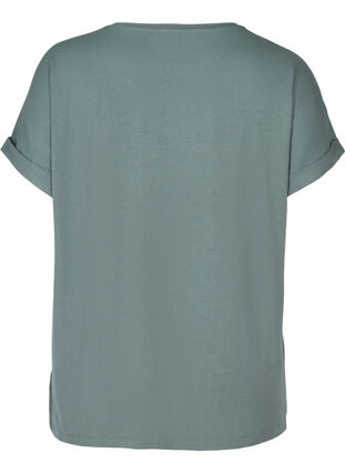 T-shirt i viskose mix med rund hals , Balsam Green, Packshot image number 1