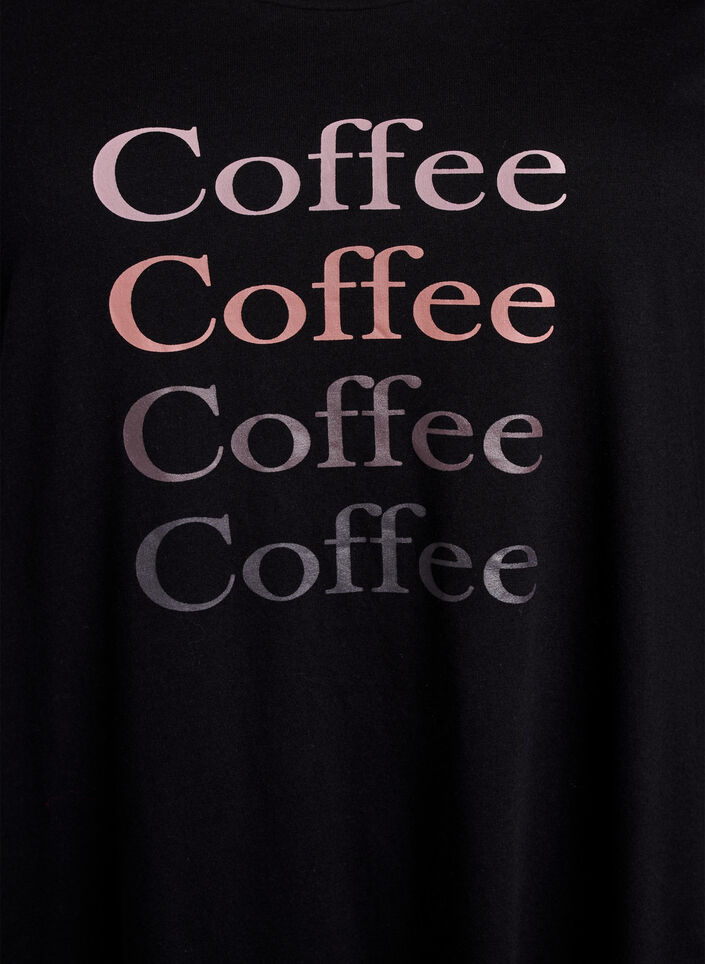 Langærmet natkjole i økologisk bomuld, Sort, Packshot image number 2