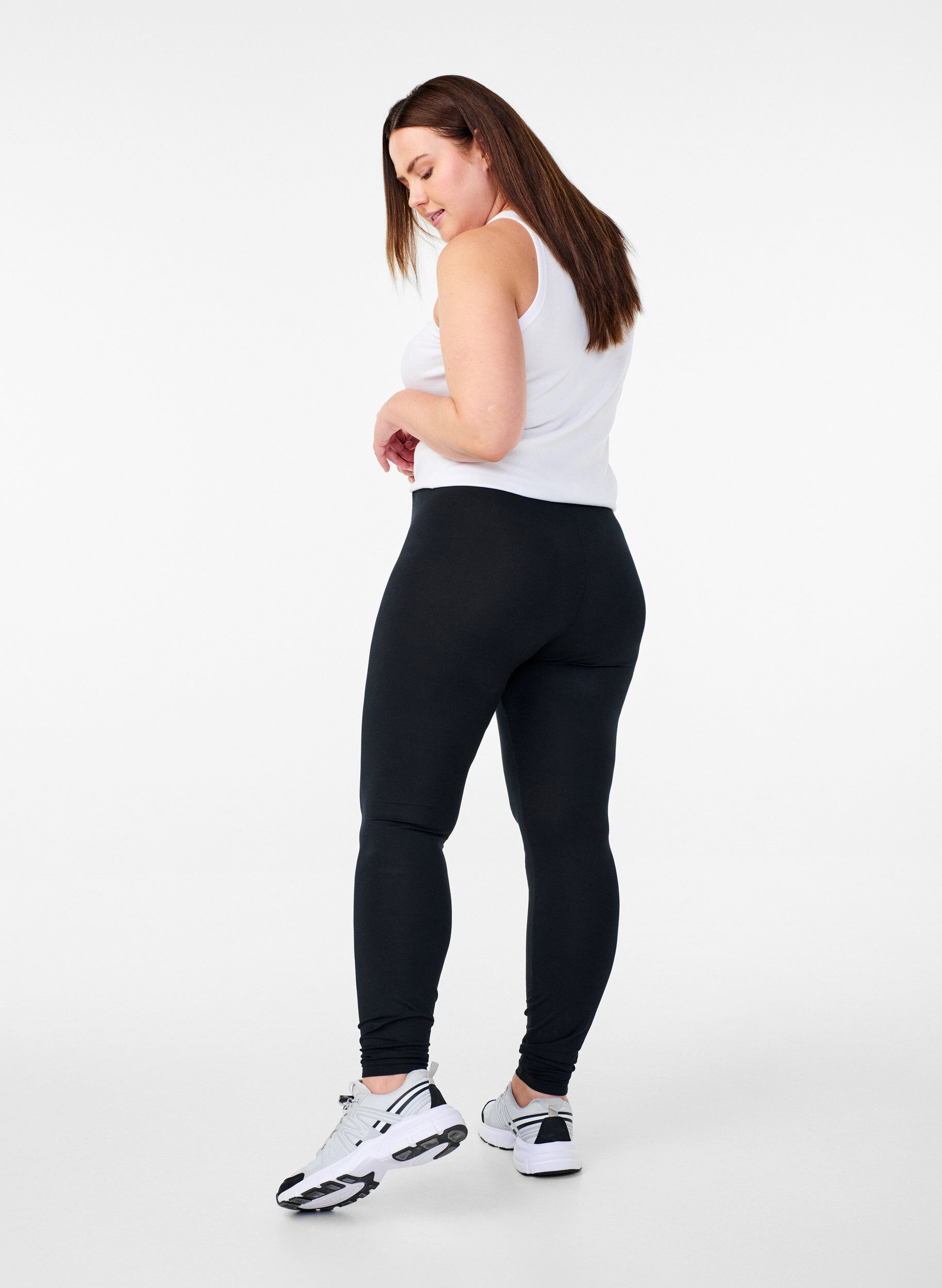 ZizziBasis leggings med ekstra l&aelig;ngde, Sort, Model image number 2