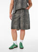 Leopardm&oslash;nstrede bermudashorts i denim, Brun, Model image number 2
