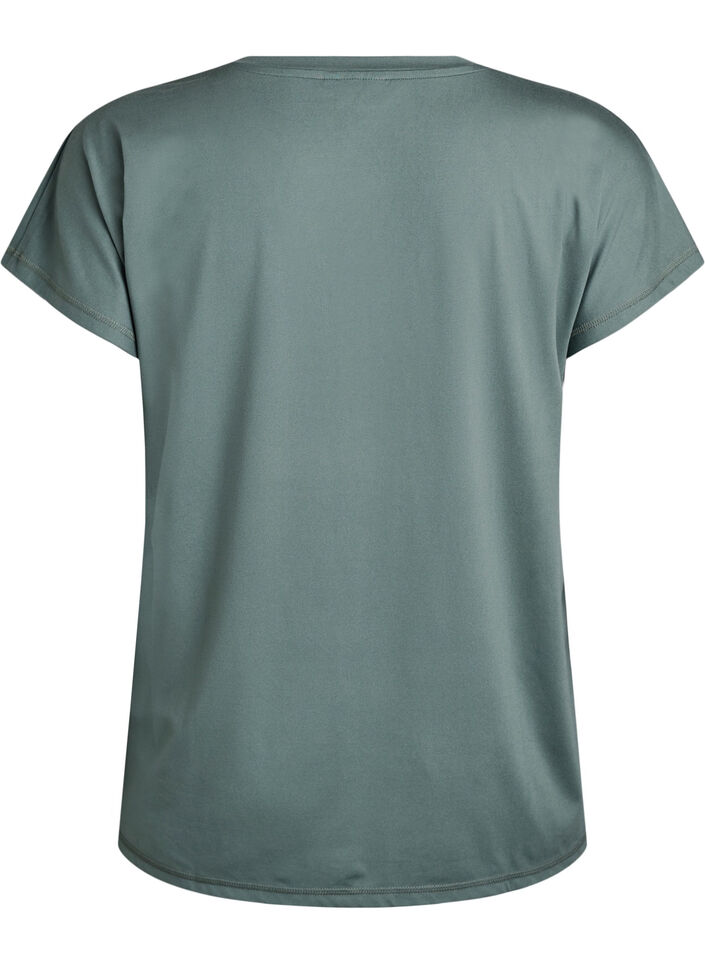 L&oslash;s tr&aelig;nings t-shirt med v-hals, Gr&oslash;n, Packshot image number 1