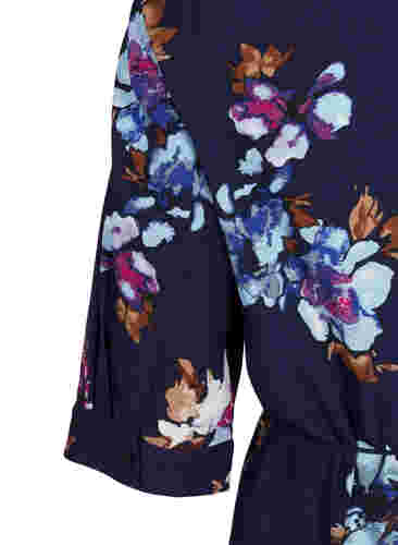 FLASH - Skjortekjole med blomsterprint, Big Blue Flower, Packshot image number 3
