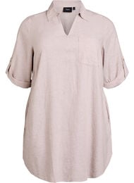 Tunika i h&oslash;r og viskose med A-facon, Beige