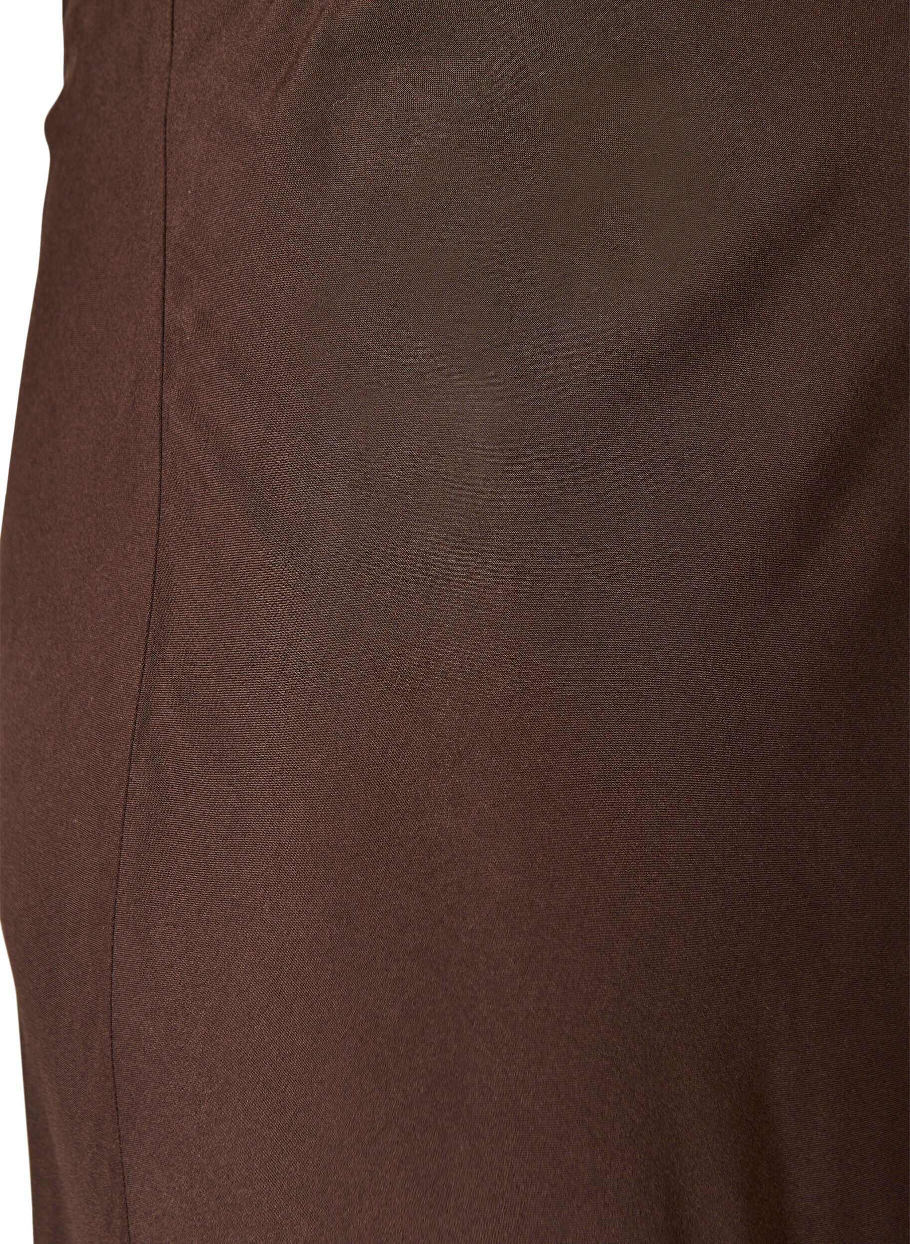 ZizziNederdel i viskose med elastisk talje, Brun, Packshot image number 2