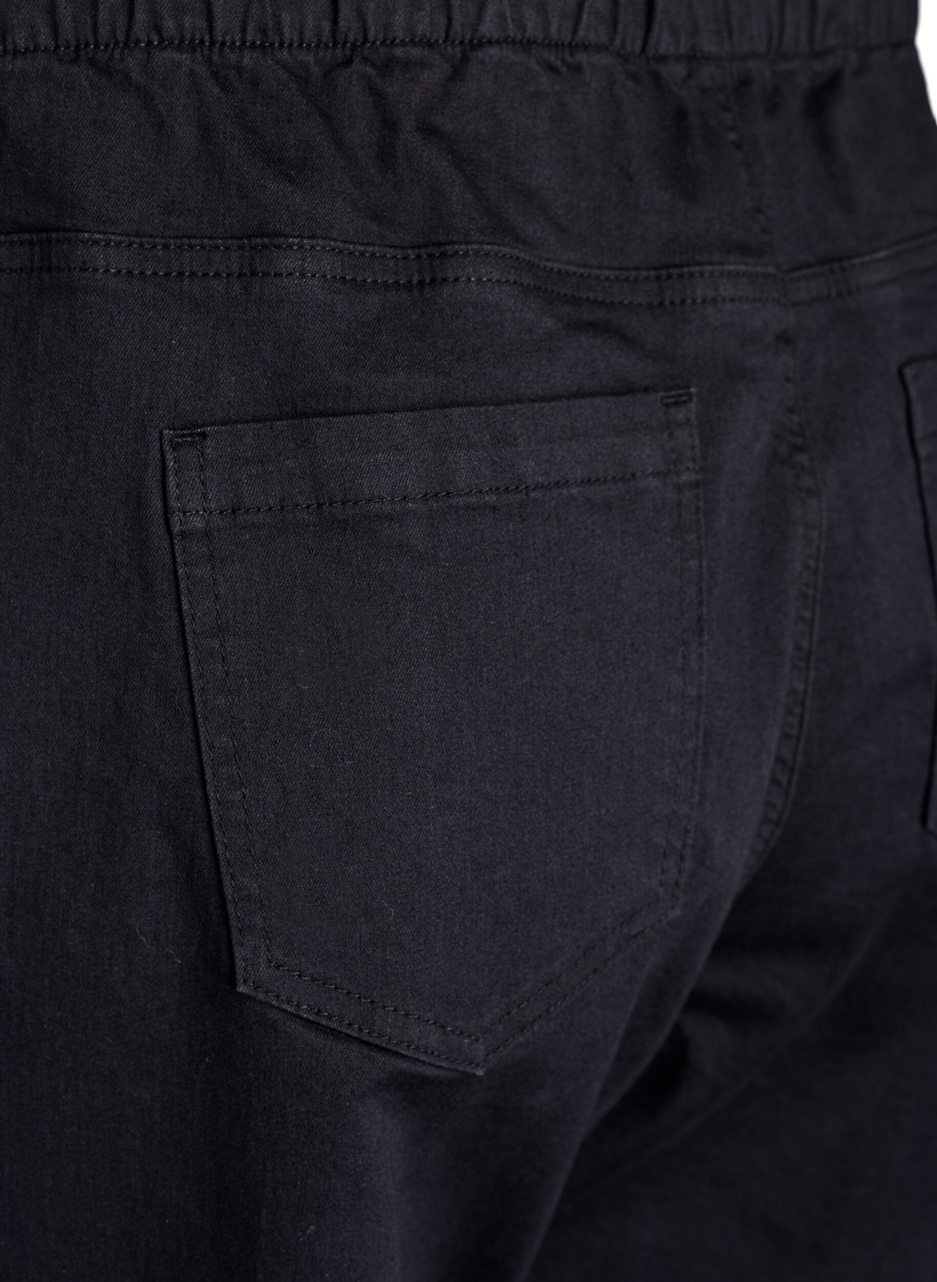 ZizziDenimjoggers med lommer, Sort, Packshot image number 3