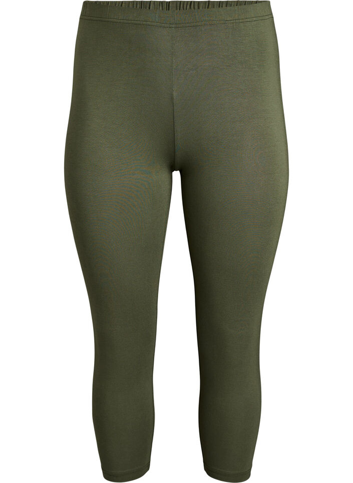 Basis 3/4 leggings i viskose, Gr&oslash;n, Packshot image number 0