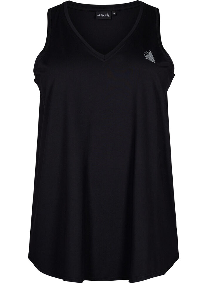 V-hals træningstop, Black, Packshot image number 0