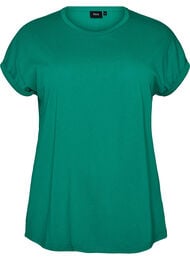 Kort&aelig;rmet T-shirt i bomuldsblanding, Gr&oslash;n