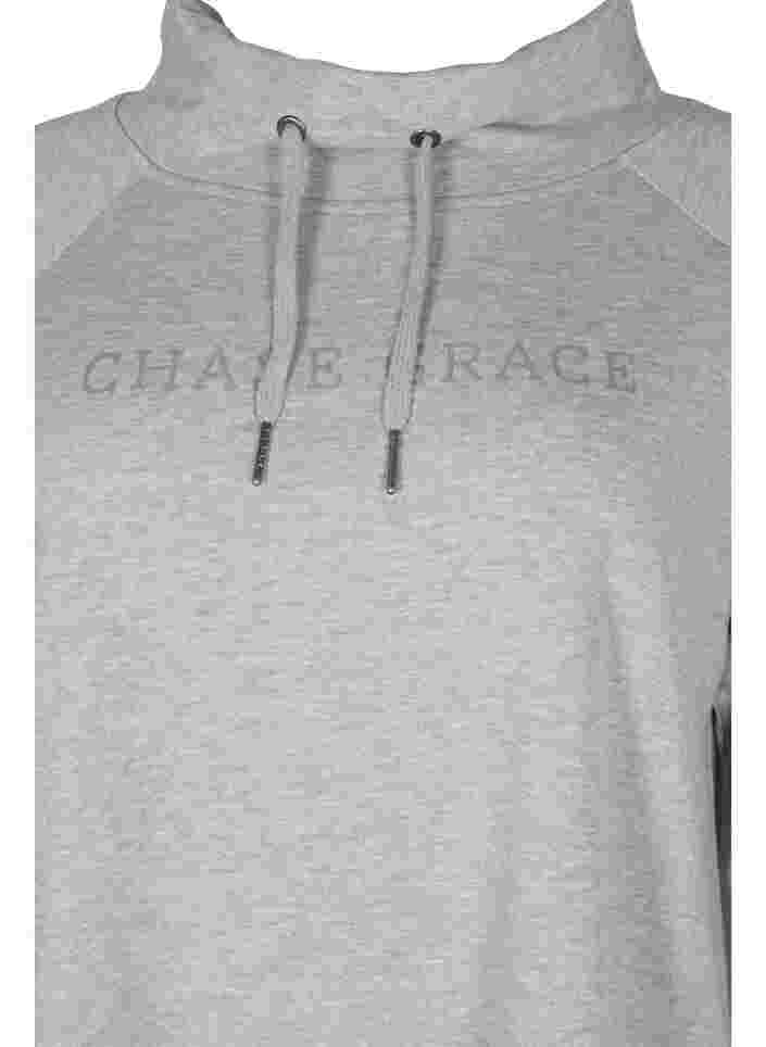 Sweatshirt med høj krave, Light Grey Melange, Packshot image number 2