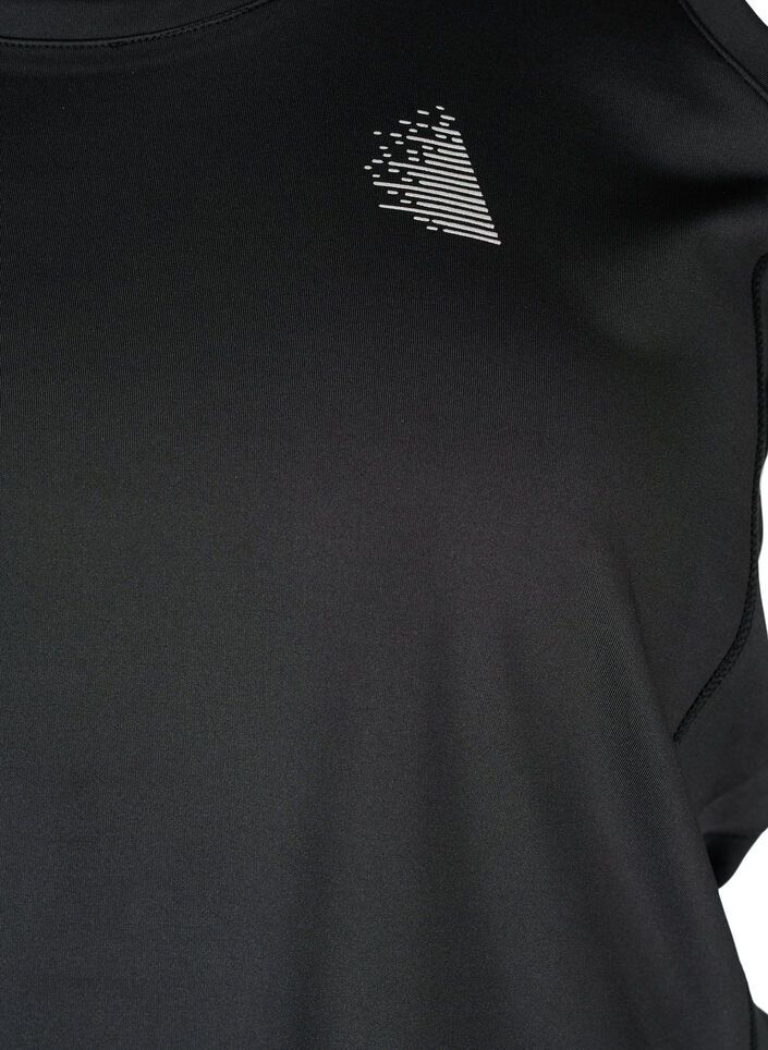 Sportstop med bryderryg og mesh, Black, Packshot image number 2