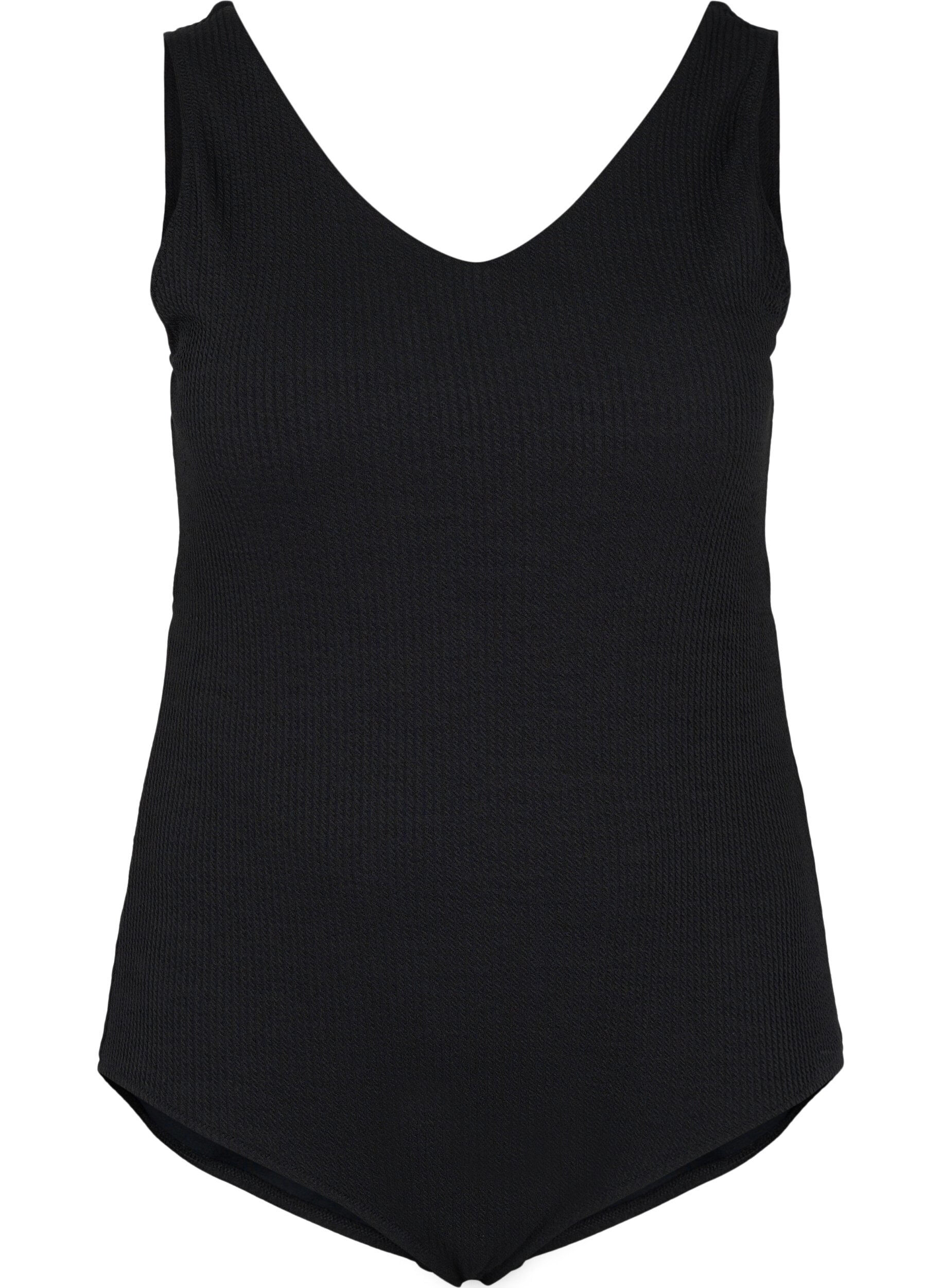 Zizzi Badedragt med krydset ryg, Black, Packshot image number 0