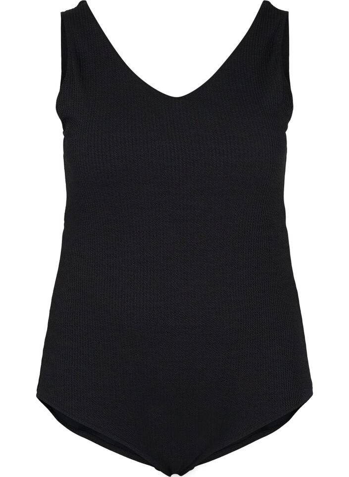 Badedragt med krydset ryg, Black, Packshot image number 0