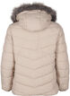 Kort pufferjakke med h&aelig;tte, Beige, Packshot image number 1