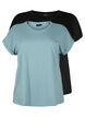 2-pak kort&aelig;rmet t-shirts, Bl&aring;, Packshot image number 0