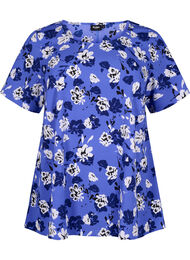 FLASH - Bluse med korte ærmer og print, Amparo Blue Flower
