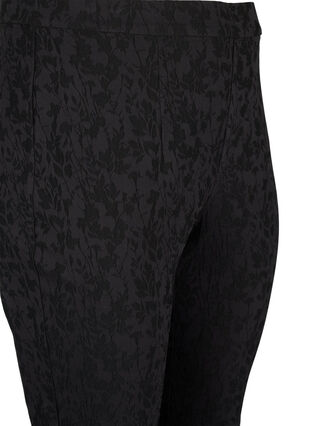 Bukser i viskose med tone-i-tone mønster, Black, Packshot image number 2