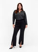 Meleret bluse med lange &aelig;rmer, Black Mel. , Model image number 2