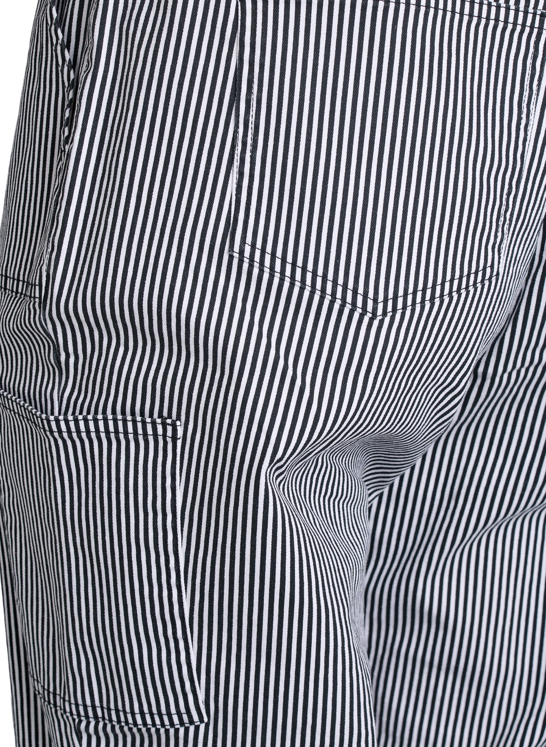 Zizzi Stribede cargojeans med h&oslash;j talje, Sort, Packshot image number 3