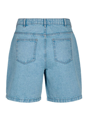 Denim shorts med høj talje, Light Blue Denim, Packshot image number 1