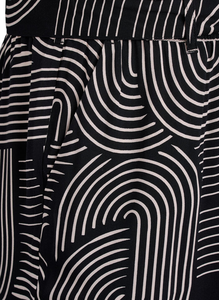 Bukser i viskose med høj talje, Sort, Packshot image number 2